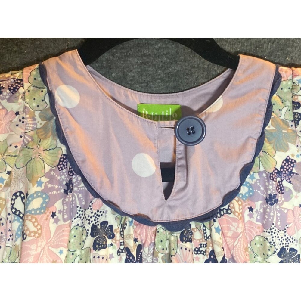 Girls Petit Lilo Festive Dress Purple Multi Floral Flower Bubble Balloon 5Y 110 - Picture 3 of 9